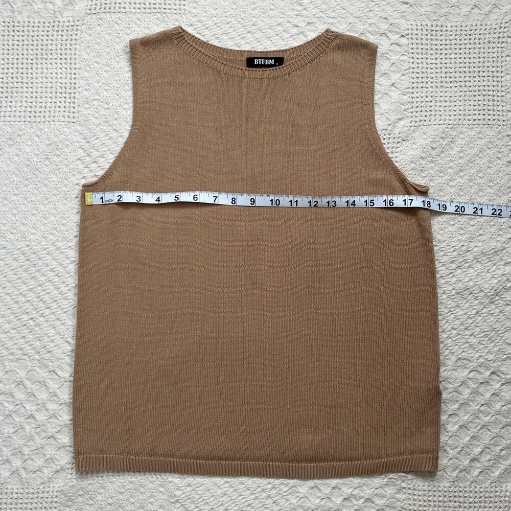 Tan Sleeveless Sweater Vest - Picture 6 of 6